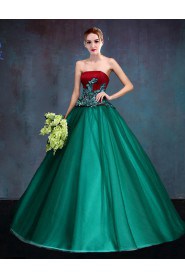 Ball Gown Strapless Tulle,Satin Quinceanera Dress