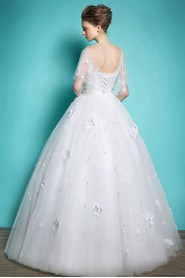 Ball Gown Scoop Lace Wedding Dress