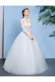 Ball Gown V-neck Tulle Wedding Dress