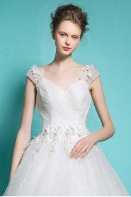 Ball Gown V-neck Lace Wedding Dress