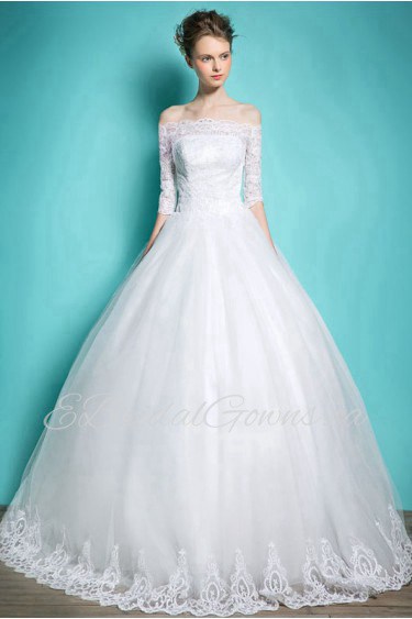 Ball Gown Off-the-shoulder Lace Wedding Dress