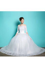 Ball Gown Off-the-shoulder Lace Wedding Dress