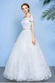 A-line Off-the-shoulder Lace Wedding Dress