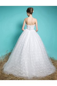 Ball Gown Strapless Lace Wedding Dress