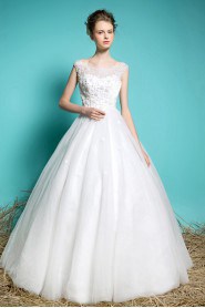 A-line Scoop Lace Wedding Dress