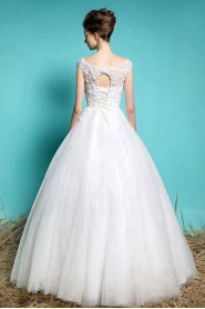 A-line Scoop Lace Wedding Dress