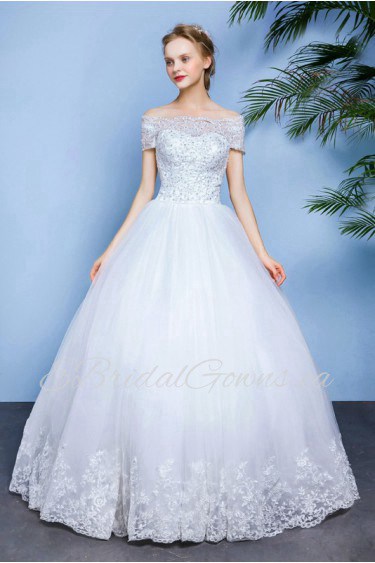 Ball Gown Off-the-shoulder Tulle Wedding Dress