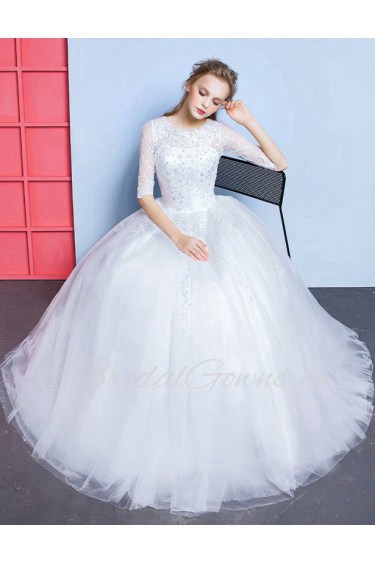 Ball Gown Scoop Tulle Wedding Dress