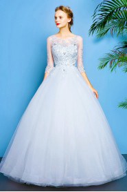 Ball Gown Scoop Tulle Wedding Dress