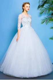 Ball Gown Scoop Tulle Wedding Dress