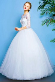 Ball Gown Scoop Tulle Wedding Dress