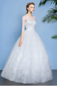 Ball Gown Scoop Tulle Wedding Dress