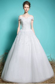 Ball Gown Off-the-shoulder Lace Wedding Dress