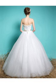 Ball Gown Strapless Lace Wedding Dress