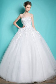 Ball Gown Strapless Lace Wedding Dress