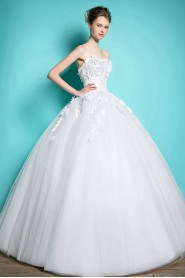 Ball Gown Strapless Lace Wedding Dress