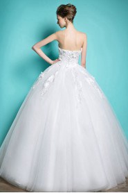 Ball Gown Strapless Lace Wedding Dress