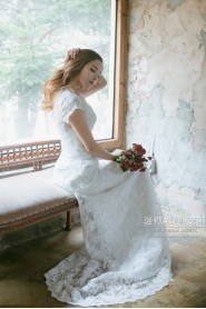 Trumpet / Mermaid Jewel Lace Wedding Dress