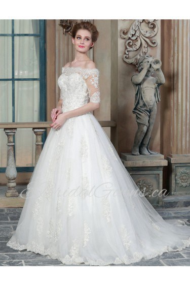 Ball Gown Off-the-shoulder Lace Wedding Dress