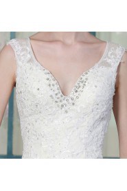 Trumpet / Mermaid V-neck Lace Wedding Dress