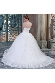 Ball Gown Strapless Lace Wedding Dress