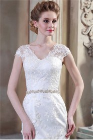 Trumpet / Mermaid V-neck Lace Wedding Dress