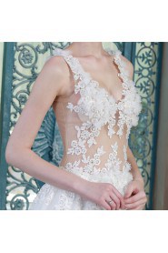 A-line V-neck Wedding Dress