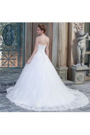 A-line Strapless Lace Wedding Dress