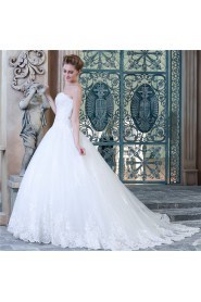 A-line Strapless Lace Wedding Dress