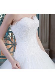 A-line Strapless Lace Wedding Dress