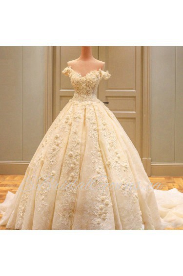 Ball Gown Off-the-shoulder Lace Wedding Dress