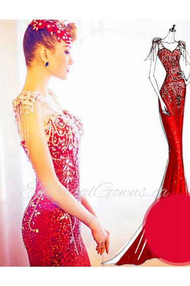 Trumpet / Mermaid V-neck Prom / Evening Dress