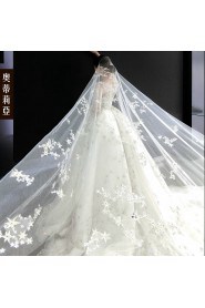 Ball Gown Bateau Lace Wedding Dress