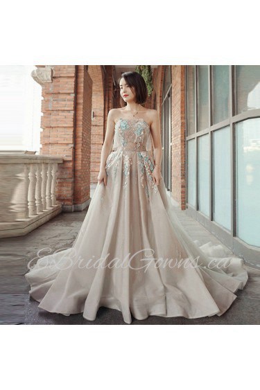 Ball Gown Strapless Lace Prom / Evening Dress