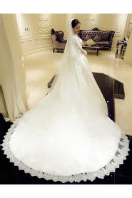 Ball Gown Bateau Satin Wedding Dress