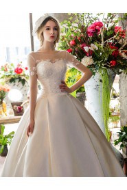 Ball Gown Scoop Satin Wedding Dress