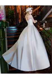 Ball Gown Scoop Satin Wedding Dress