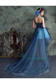 Ball Gown One Shoulder Tulle Knee-length Prom / Evening Dress