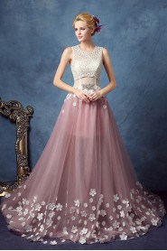 A-line Scoop Tulle Quinceanera Dress