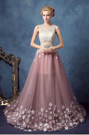 A-line Scoop Tulle Quinceanera Dress