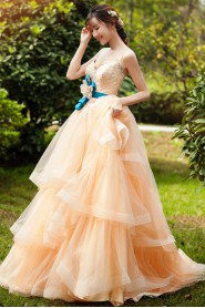 Ball Gown Straps Tulle Prom / Evening Dress