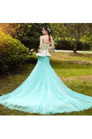 Trumpet / Mermaid Strapless Tulle,Satin Prom / Evening Dress