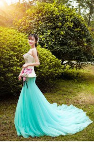 Trumpet / Mermaid Strapless Tulle,Satin Prom / Evening Dress