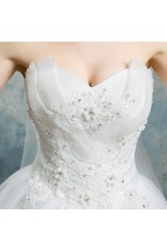 Ball Gown Strapless Lace Wedding Dress