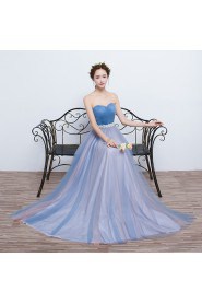 A-line Strapless Tulle Prom / Evening Dress