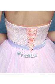 A-line Strapless Organza Short / Mini Prom / Evening Dress