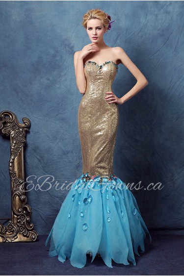 Trumpet / Mermaid Strapless Tulle Prom / Evening Dress