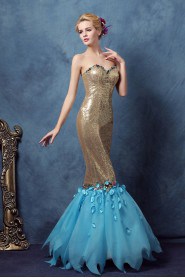 Trumpet / Mermaid Strapless Tulle Prom / Evening Dress