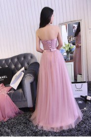 Sheath / Column Strapless Tulle Prom / Evening Dress