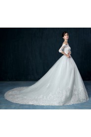 Ball Gown Off-the-shoulder Lace Wedding Dress